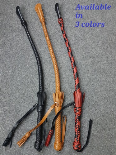 2.8 Feet 12 Plaits Genuine Premium Leather Nagayka Kamcha Whip Flogger Bullwhip - Picture 7 of 8