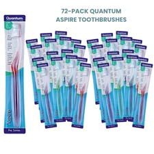 72-PACK  Aspire Teens Tweens Adult Toothbrush, Ultra-Compact Head, Soft Bristles