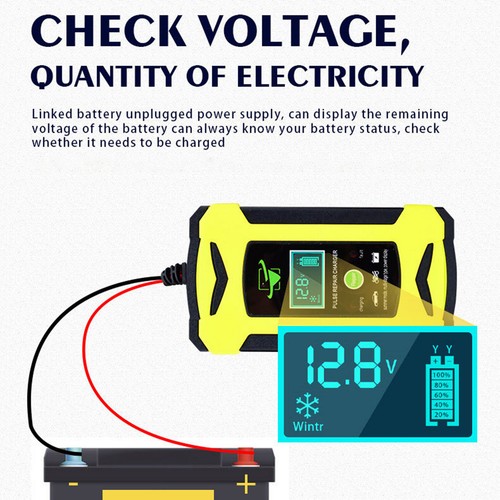 Car Battery Charger Lcd Display Multiple Protection 12v 6a Lead Acid Bat US Plug - Picture 5 of 10