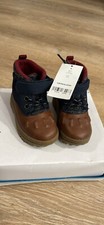 carters new boys boots size 4t. Navy knit and brown leather