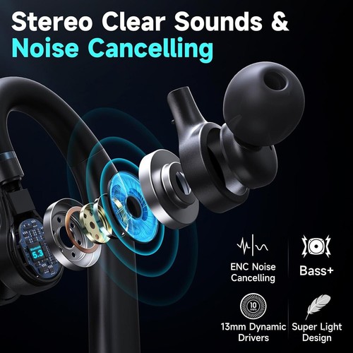 Bluetooth Noise Cancelling Headset Earpiece New Trucker Wireless Mic - Photo 8 sur 23