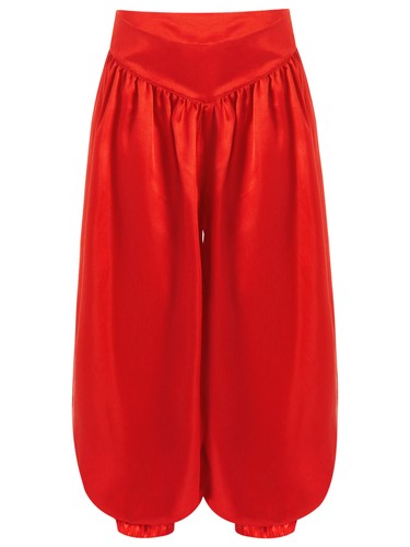 Kids Girls Dance Pants Event Trousers Wide-Leg Bloomers Satin Halloween Palazzo - Picture 13 of 78
