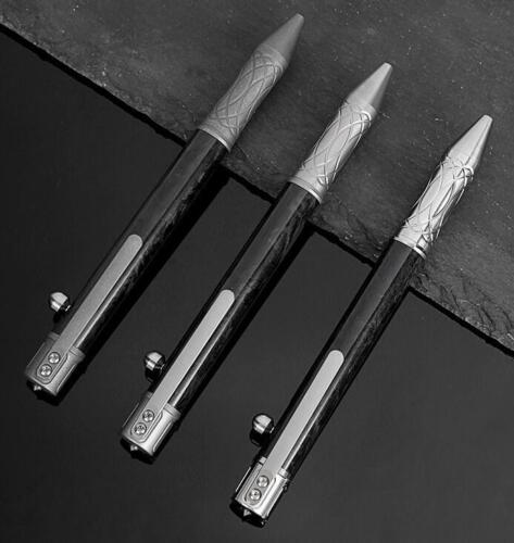Bolígrafo de aleación de titanio fibra de carbono bolígrafo bolsillo exterior EDC herramientas bolígrafo de firma - Imagen 1 de 12
