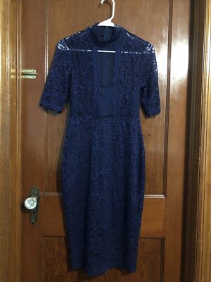 Express Design Studio Dark Navy Blue Trim Lace Dress Size 0 New | eBay Express Design Studio Dark Navy Blue Trim Lace Dress Size 0 New | eBay