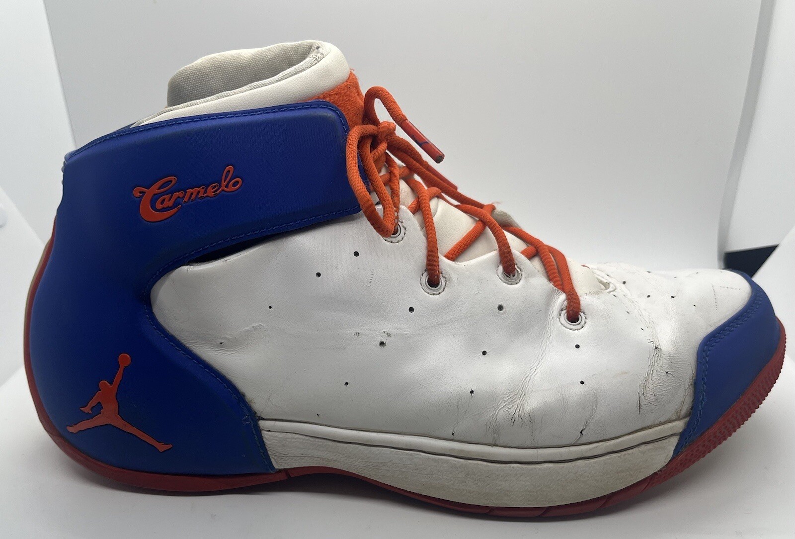 Nike Jordan Melo 1.5 Shoes Men’s 10.5 White Blue Orange Carmelo Anthony