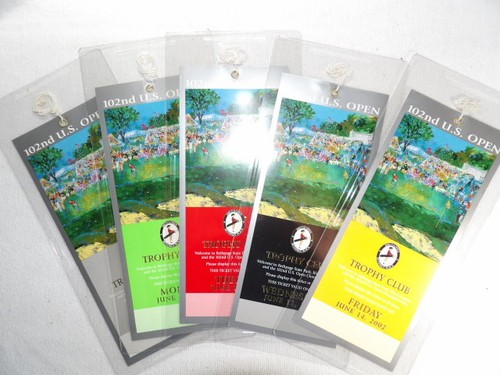 102nd US OPEN Bethpage Black Tiger Woods winner Unused Ticket set of 5