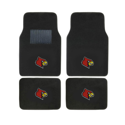 #ad New 4pcs NCAA Louisville Cardinals Car Truck Front Rear Carpet Floor Mats Set $46.89