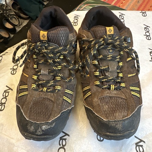 Columbia Boy’s Youth Brown Leather Hiking Athletic Shoes Sneakers Size 5 - Picture 2 of 17