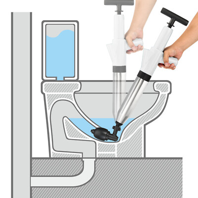 Toilette Kolben Hochdruck Luft Abfluss Blaster Kolben Verstopfung Entferner Weiß