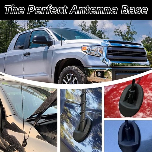 Black Antenna Bezel Base Fits For Toyota Tundra 07-18 Antenna Base Trim Adapter - Zdjęcie 3 z 10