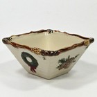 St. Nicholas Square SNOW VALLEY 8oz Dessert Snack 4.5" Bowl Wreath Pine Cone