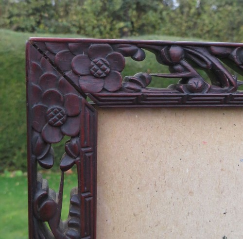 A Pair of Decorative Chinese Carved Wooden Swivel/Swing Photo/Picture Frames - Picture 5 of 12
