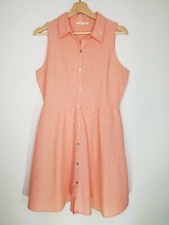 Copper Key Women’s Orange Shirt Dress Sleeveless Knee Length Juniors L