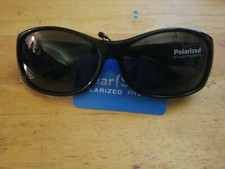 Solar Shield Polarized Fits Over sunglasses, Lg. Size, Black, Embellished