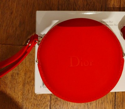 DIOR POCHETTE ROSSA ROTONDA CON MANICO PER TRASPORTARLA NUOVA ORIGINALE +  BOX! | eBay