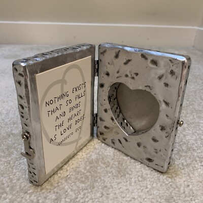 Frameology Silver Metal Heart Picture Frame Book Stand Umberto Eco Quote 1997