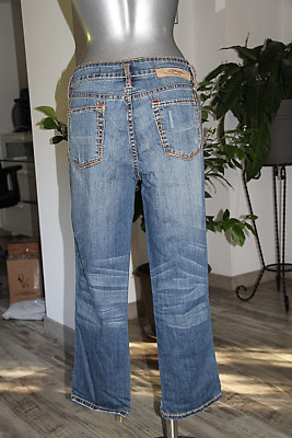 Jeans Boyfriend Destroy Ed Hardy By Audigier - Taille 36 Fr - Bleu Délavé Excellent État | Style Décontracté
