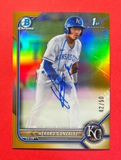 Herard Gonzalez ~ 2022 Bowman Chrome ~ Gold Refractor Autograph /50