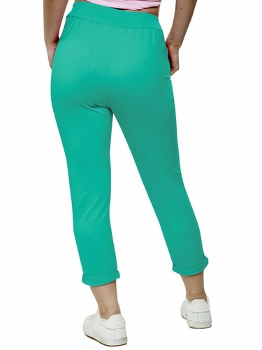 Womens Ladies Yoga Bottoms Italian Stretch Plain Lagenlook Trousers Joggers Pant - Picture 57 of 61