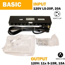 APC AP9550 Rack PDU Basic 1U 20A 120V L5-20P 11 5-15