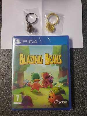 Blazing Beaks Ps4 Rare Limited To 1005 Copies World Wide Plus Keychains