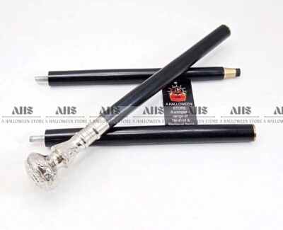 Designer New Silver Brass Knob Handle Walking Cane Wooden Walking Stick Gift