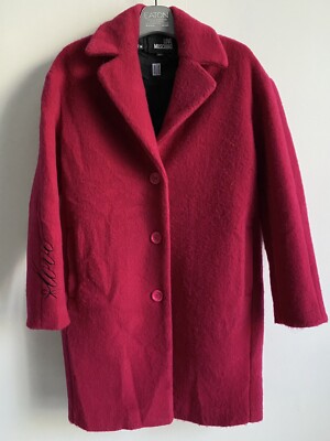 LOVE MOSCHINO FUSHIA WOOL COAT SIZE S