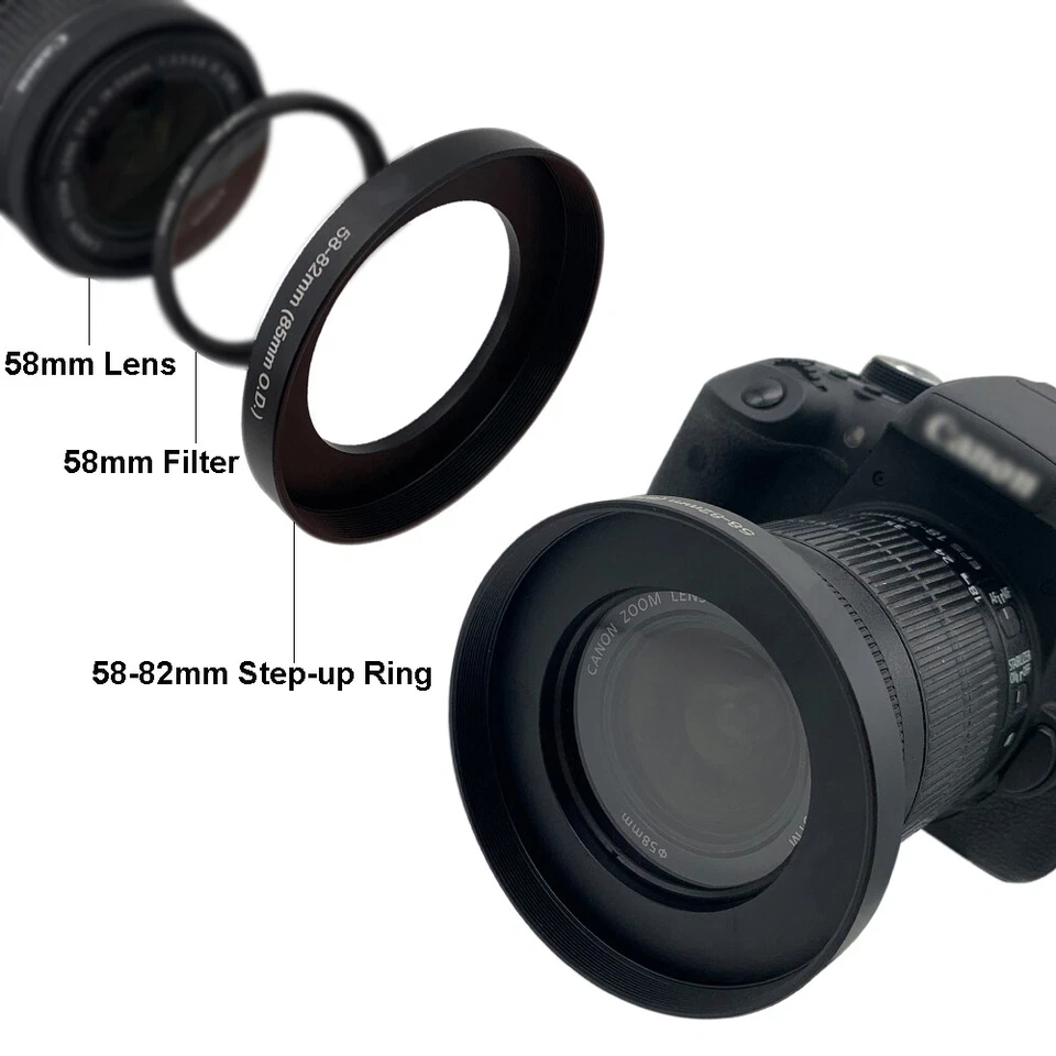 Front Step Up Ring 46/48/52/62/77/82mm Step-up Ring to 85mm OD for 82mm Filter - Image 2 of 4