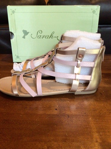 Sarah Jayne Girls Pebbles Gladiator Sandals Rose Gold Patent Size 4 M US - 第 2/10 張圖片