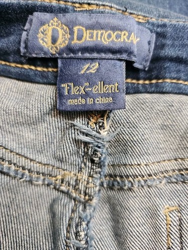 Democracy Jean Flex-ellent Women's Jean Blue Med. Wash Frayed B1837 Sz 12 - Picture 5 of 5