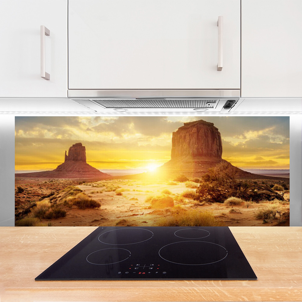 Panneau mural en verre de sécurité décor désert 125x50 - 2