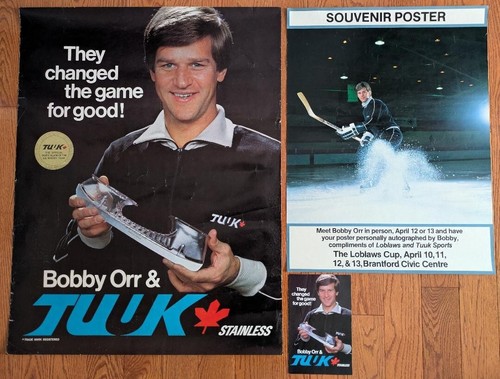 Rare 1980 Bobby Orr Tuuk Skate Blades Two Posters Gold Medal USA Champs & Flyer