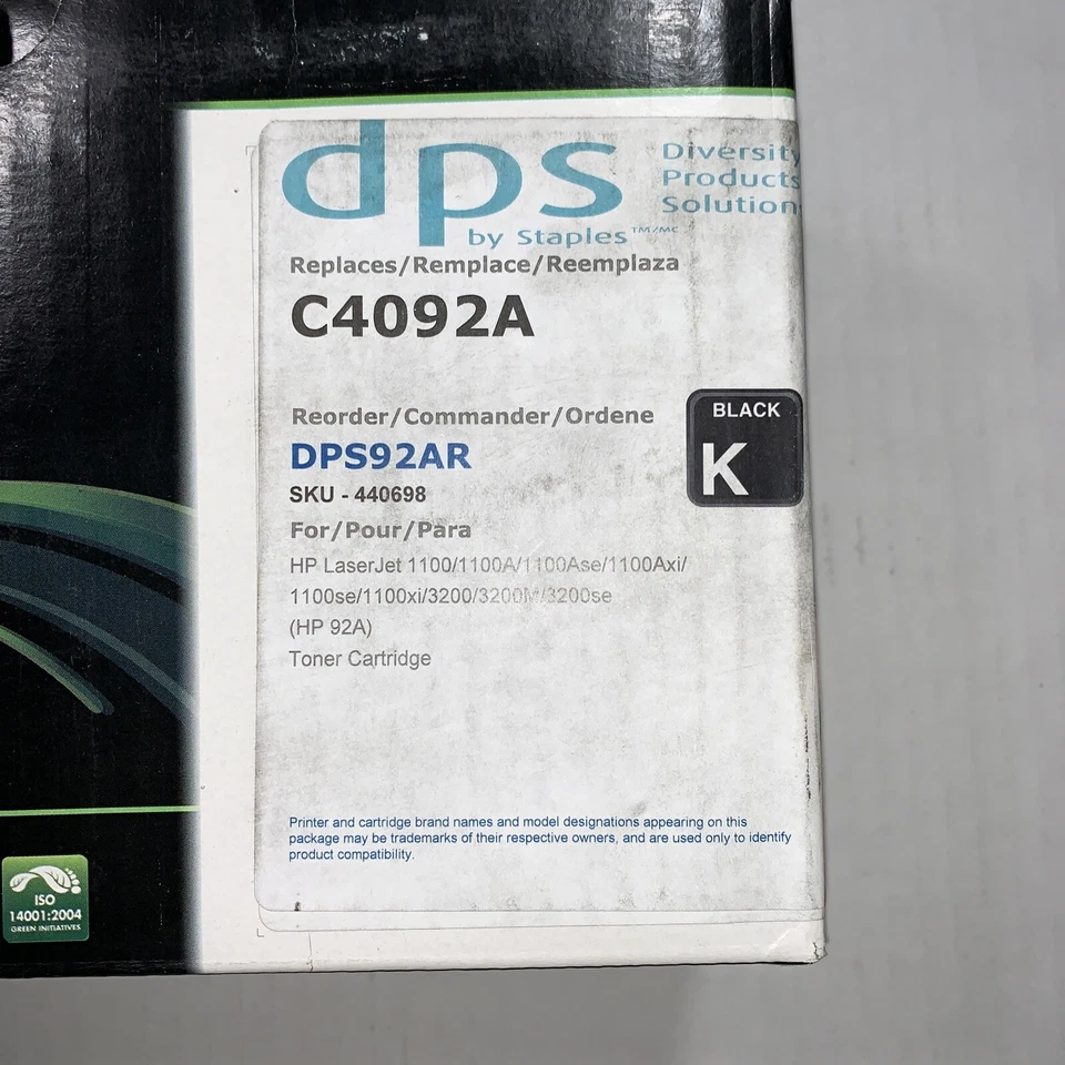 Cartucho de toner C4092A 92A compatível impressora HP LaserJet 1100 (preto) lacrado - Imagem 2 de 2