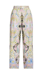 Elie Tahari Skyler Print Linen Blend Pants in Summer Damask Print. Size 4