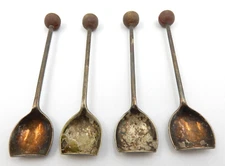 VINTAGE SET OF 4 BARWARE COCKTAIL MUDDLER SPOONS ~ EPNS SHEFFIELD ENGLAND