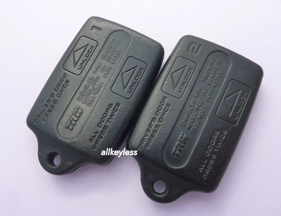 OEM Pair of 1996-1998 JEEP GRAND CHEROKEE keyless entry remote fob transmitters - Image 2 of 2