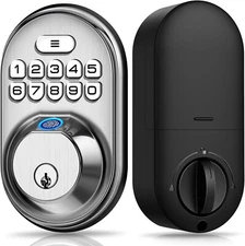 Veise Fingerprint Door Lock Keyless Entry Lock Keypad Deadbolt w/20 Fingerprints