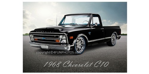 1968 Chevrolet C10 Pickup Muscle Car Hot Rod 11"x17" Large Poster Sized Photo B - Picture 2 of 2
