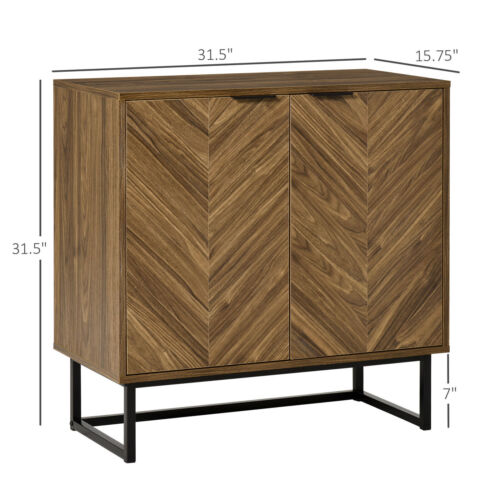 2-Door Storage Cabinet w/ Adjustable Shelf Sideboard Console Table for Kitchen - Picture 2 of 11