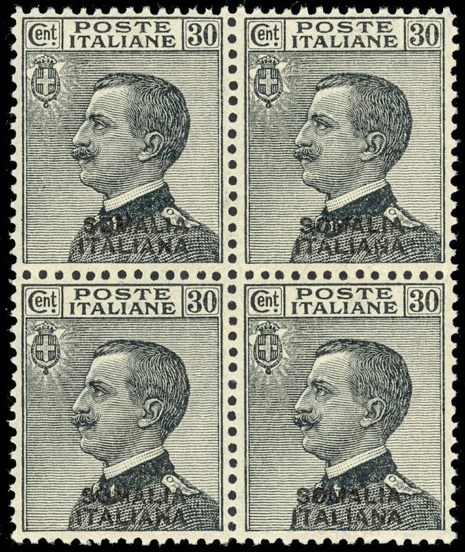 Somalia 1930 30c GRAY BLOCK MNH #88