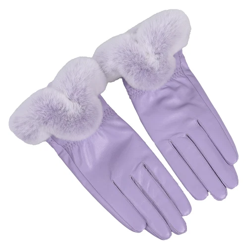 Women's Winter Genuine Leather Gloves Rex Rabbit Fur Warm Trim Cuff Velvet Lined - Picture 84 of 88