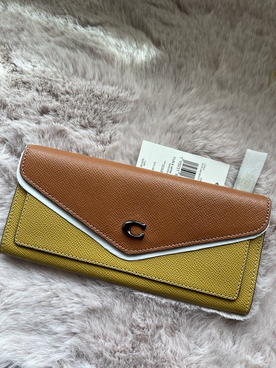 Coach Wyn Soft Crossgrain Leather Wallet In Colorblock C2622