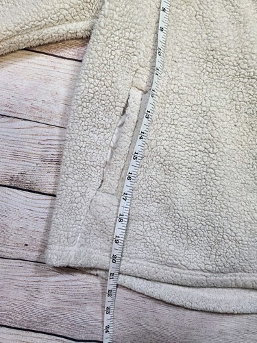 The North Face Fleece Sweatshirt Girls 7/8 Ivory Long Sleeve Shawl Neck teddy - Picture 7 of 10