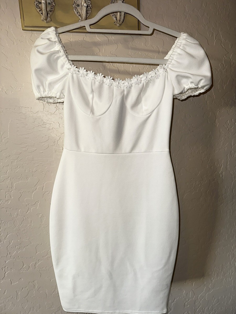 Nasty Gal Sunflower Lace Puff Sleeve Midi dress SIZE 2 White NWT | eBay Nasty Gal Sunflower Lace Puff Sleeve Midi dress SIZE 2 White NWT | eBay