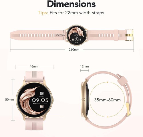 AGPTEK Smart Watch for Women, Smartwatch for Android and Ios Phones IP68 Waterpr - Picture 4 of 10