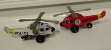 Vintage Tin Toy Police Patrol Bell and Emergency Rescue Helicopter(s)