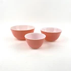 Vintage Set of 3 Pyrex Pink Flamingo Mixing Bowls 401 402 403
