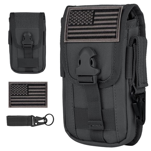 Tactical Phone Holster Pouch, Gadget Waist Bag Molle Attachment Belt Holder B...