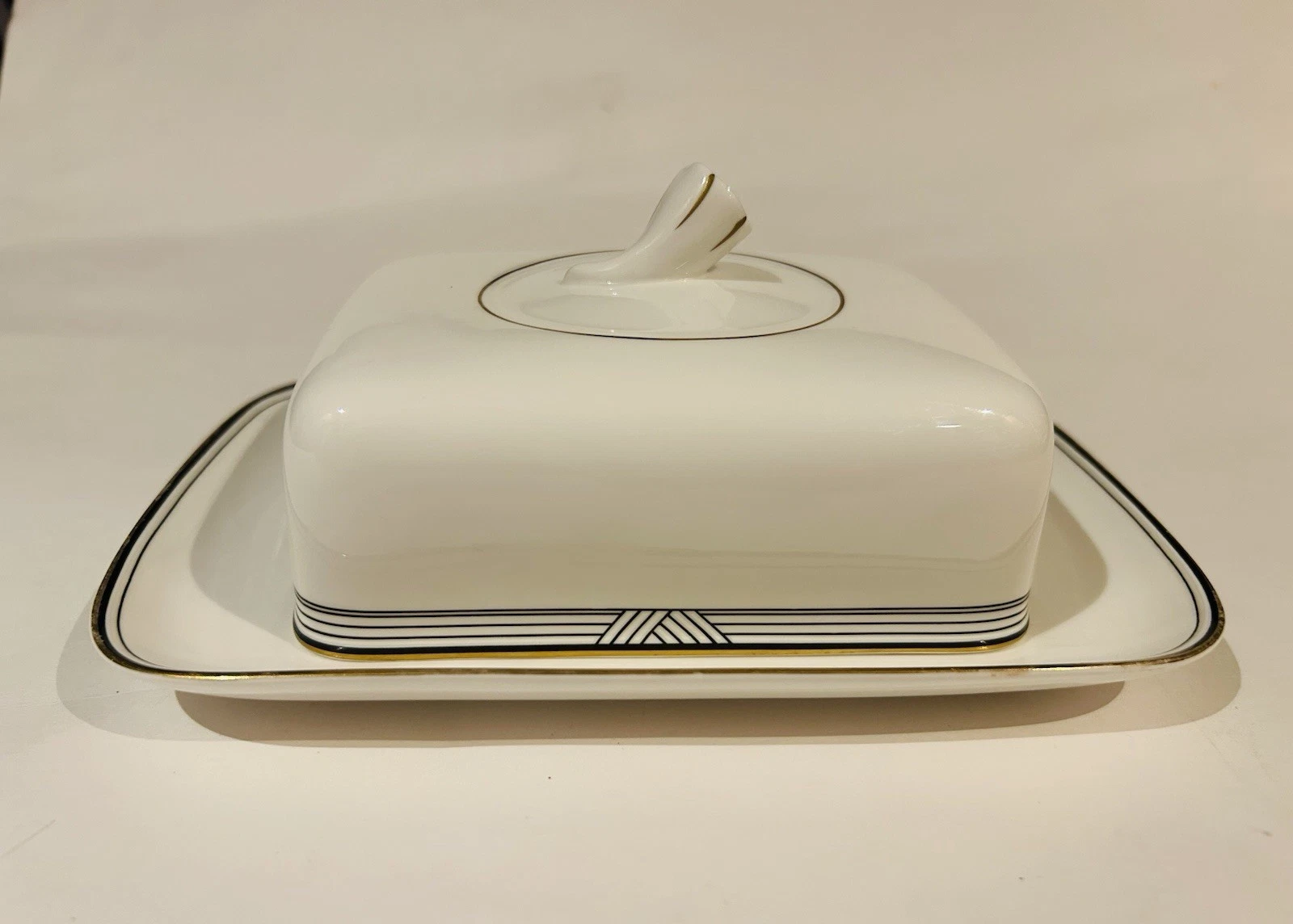Vintage Christopher Stuart Empire House Bone China Butter Dish With Lid
