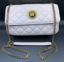 Versace Medusa Leather Pink Small Chain Shoulder Bag 1013352 Silver Hardware